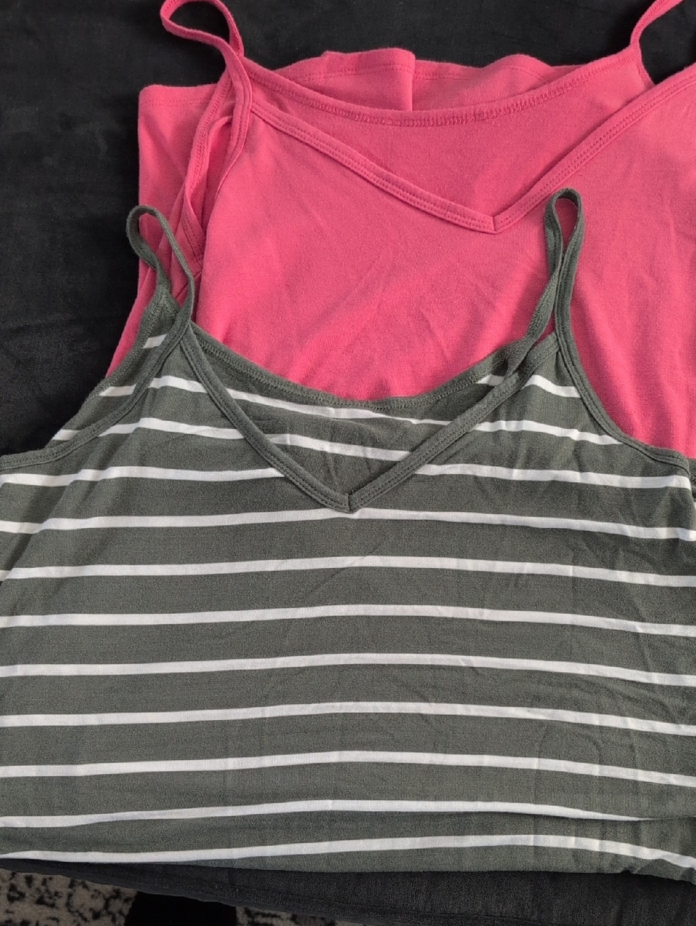 Zenana Outfitters Two-Pack Tank Tops NWOT— Hot Pink & Green Striped.